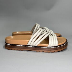Madewell The Charley Sandals Women's Size 6 Cream Strappy Summer Comfort Slides